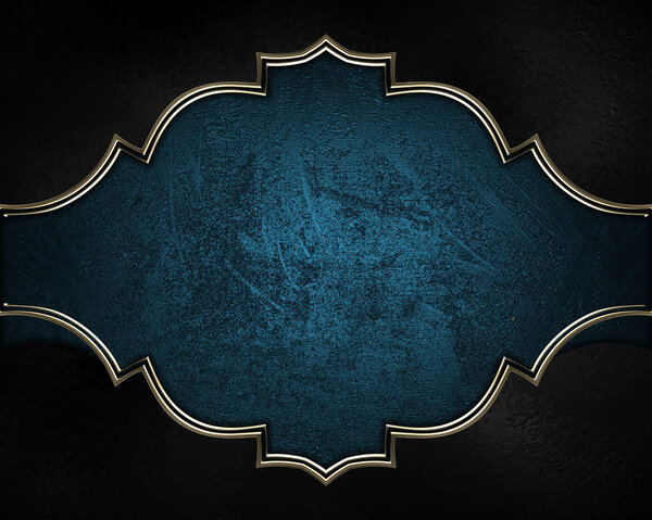 Black background with a blue sign for the letter. Design template. Design site