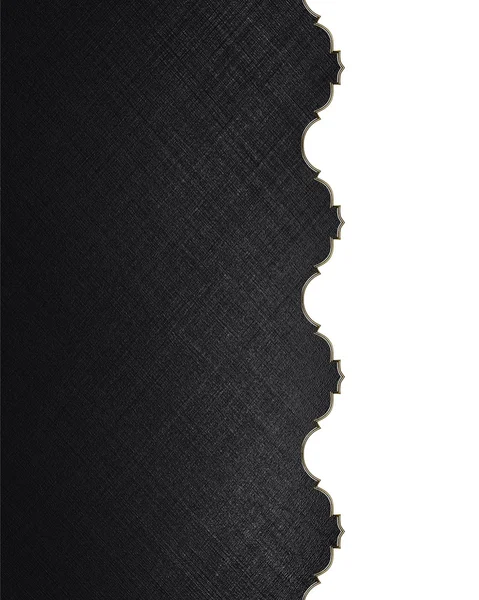 Schwarze Textur mit weißem Rand mit Goldbesatz. Designvorlage. Designseite — Stockfoto