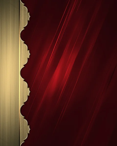 Fondo rojo abstracto con borde dorado. Plantilla de diseño Sitio de diseño — Foto de Stock