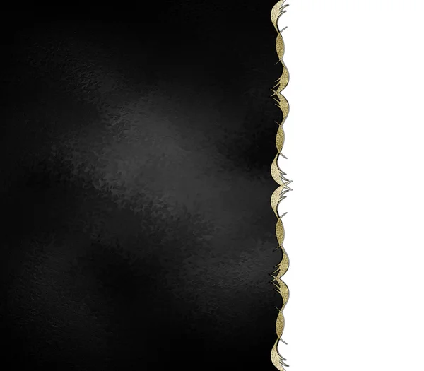 Abstrakt svart bakgrund med guld trim på en svart bakgrund. formgivningsmall. design webbplats — Stockfoto