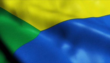 Santa Rita 'nın sallanan Venezuela şehir bayrağının 3 boyutlu görüntüsü