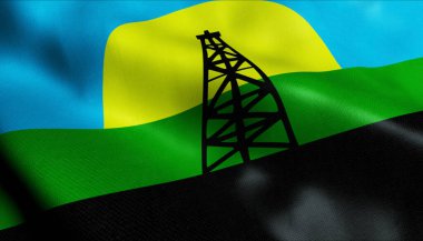 Venezuela şehir bayrağının dalgalanan 3D görüntüsü