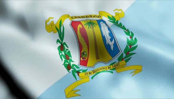 Illustratie Van Een Zwaaiende Venezolaanse Vlag Van Carupano — Stockfoto