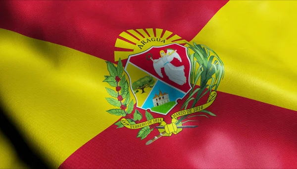 Ilustrace Vlnící Venezuelské Státní Vlajky Araguy — Stock fotografie