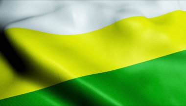 Polonya 'nın Milis bayrağını sallayan 3D Görüntü