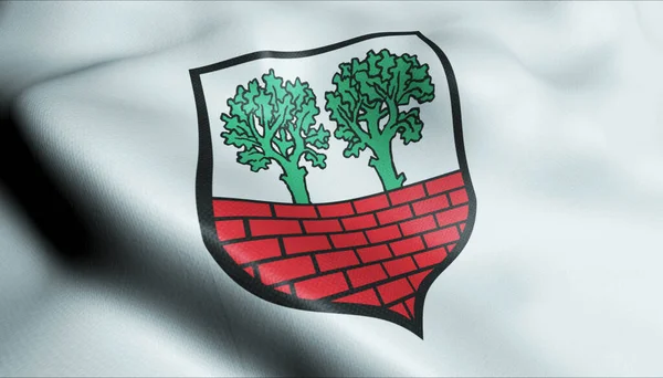 Εικονογράφηση Κυματίσματος Της Πολωνικής Σημαίας Της Πόλης Poddebice — Φωτογραφία Αρχείου