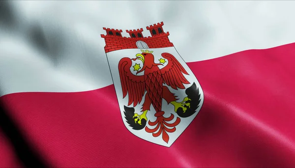 Трехмерное Изображение Флага Польского Города Мыслибож — стоковое фото