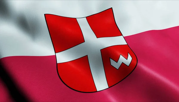 Ilustración Una Ciudad Polonia Ondeando Bandera Lipsko — Foto de Stock