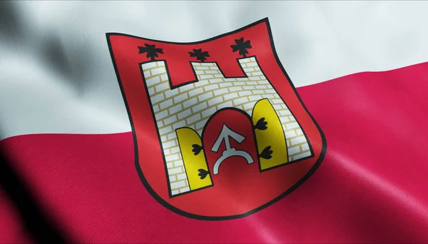 ポーランドの都市旗の3Dイラスト Skepe — ストック写真