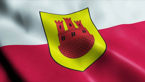 Illusztráció Egy Hullámzó Lengyelország Város Zászló Jutrosin — Stock Fotó