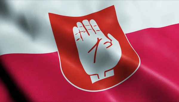 Ilustracja Machającej Flagi Miasta Brodnica — Zdjęcie stockowe