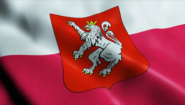 Illusztráció Egy Hullámzó Lengyelország Város Zászló Bystrzyca Klodzka — Stock Fotó