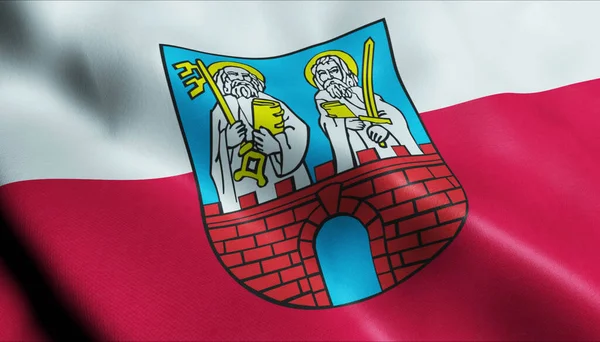 Инсталляция Флага Польского Города Стшегом — стоковое фото