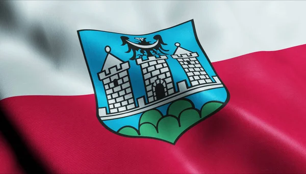 Ilustración Una Bandera Ciudad Zabkowice Alaskie — Foto de Stock