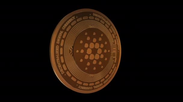 Rotation Cardano Ada Cryptocurrency Sans Couture Looping Animation — Video