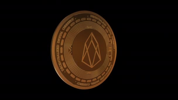 Roterande Eos Cryptocurrency Sömlös Looping Animation — Stockvideo