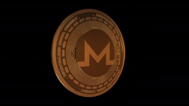 Girando Monero Xmr Criptomoeda Seamless Looping Animação — Vídeo de Stock