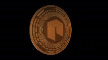 3 Boyutlu Döndüren NEO Kripto Para Birimi Kusursuz Döndürme Canlandırması