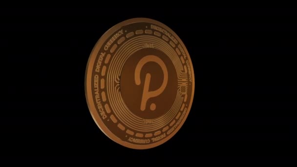 Обертання Polcadot Dot Криптовалюта Монета Безшовна Петля Анімація — стокове відео