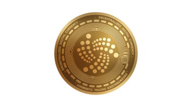 Beyaz Arkaplanda İzole Edilmiş Şeylerin 3B Altın İnternet Tasarımı ioTR Şifreleme İşareti