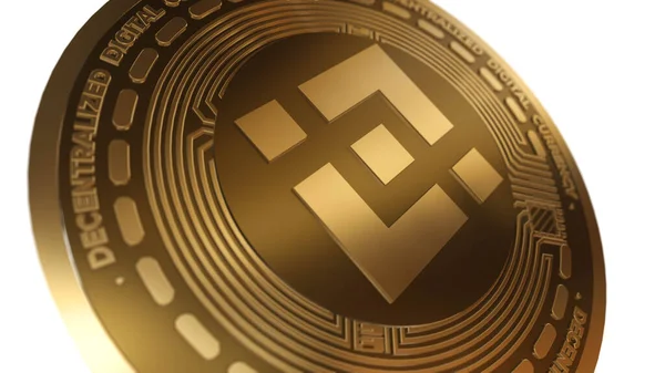 Golden Cryptocurrency Binance Coin Bnb Sign Elszigetelt Fehér Háttér — Stock Fotó