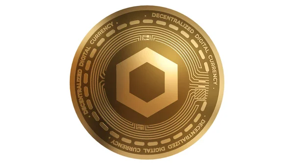 Render Gold Chainlink Link Signo Criptomoneda Aislado Sobre Fondo Blanco —  Fotos de Stock