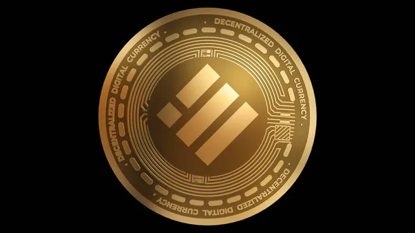 Render Gold Binance Busd Cryptocurrency Sign Izolált Fehér Háttér — Stock Fotó