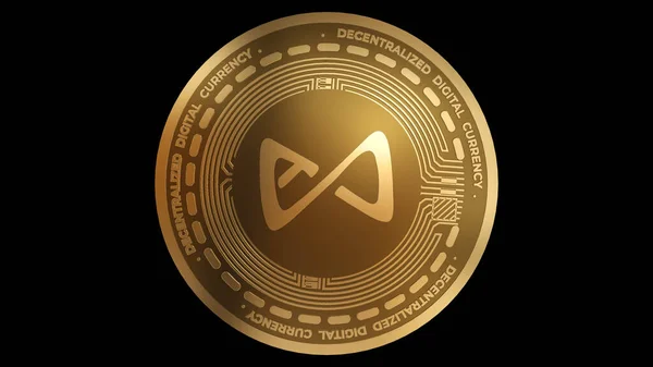 Render Gold Axie Infinity Axs Cryptocurrency Sign Elszigetelt Fehér Háttér — Stock Fotó