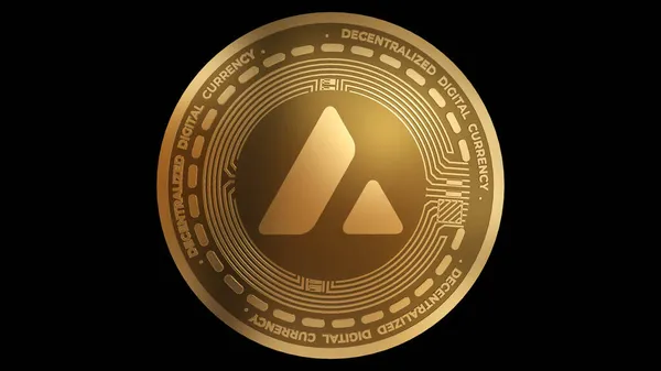Render Gold Avalanche Avax Cryptocurrency Sign Izolált Fehér Háttér — Stock Fotó