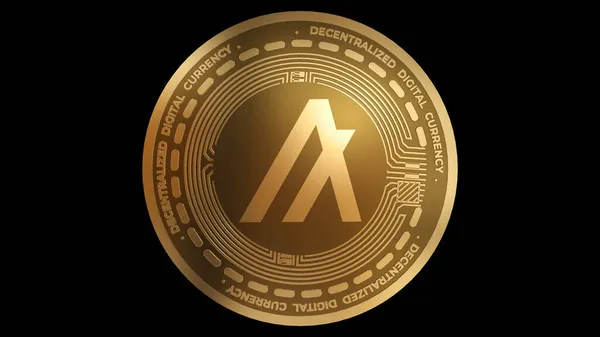 Gold Algorand Algo Cryptocurrency Sign Isolated White Background — 스톡 사진