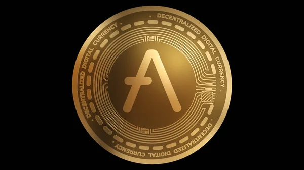 Render Gold Aave Cryptocurrency Sign Geïsoleerd Een Witte Achtergrond — Stockfoto