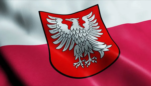 Ilustración Una Bandera Ciudad Tyszowce Ondeando Polonia —  Fotos de Stock