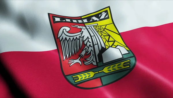ポーランドの都市旗 リビアス の3Dイラスト — ストック写真