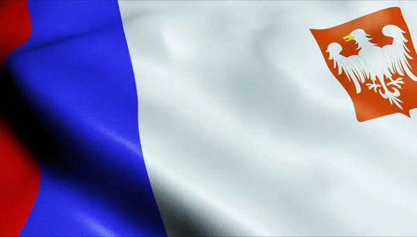 Ilustración Una Bandera Ciudad Piotrkow Trybunalski Ondeando Polonia — Foto de Stock