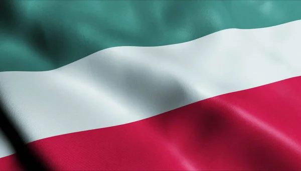 Illustration Einer Schwenkenden Polnischen Stadtflagge Von Gorzow Wielkopolski — Stockfoto