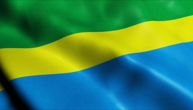 Polonya şehir bayrağını sallayan Siemianoiki Slaskie 'nin 3D görüntüsü