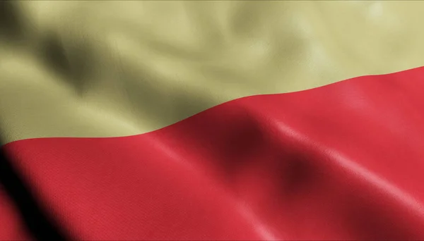 Illustrazione Una Bandiera Della Città Leszno Sventolante Polonia — Foto Stock