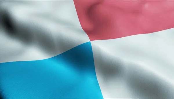 Illustration Einer Schwenkenden Polnischen Stadtflagge Von Mikolajki — Stockfoto