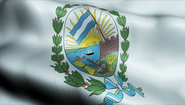 ロサリオの手を振るアルゼンチンの旗の3Dイラスト — ストック写真