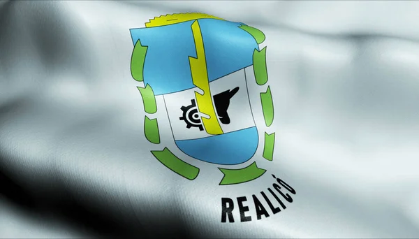 手を振っているアルゼンチンの都市旗の3Dイラスト Realico — ストック写真