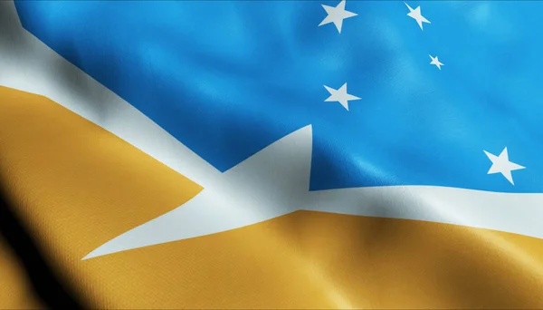 Illustration Waving Argentina Province Flag Tierra Del Fuego — Stock Photo, Image