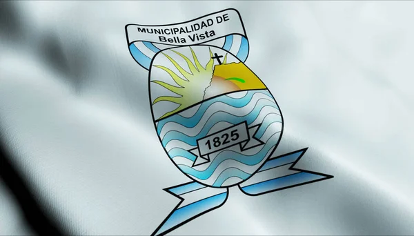Illusztráció Egy Hullámzó Argentína Város Zászló Bella Vista — Stock Fotó