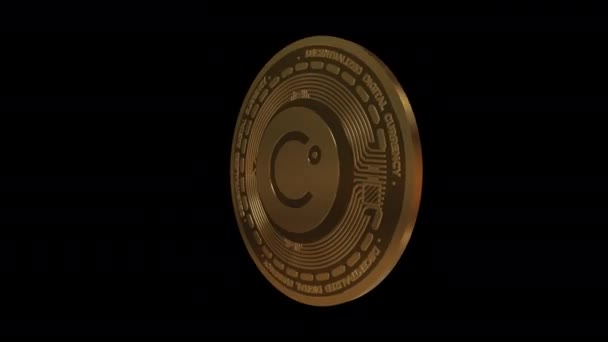 Rotating Celsius Cel Cryptocurrency Coin Seamless Looping Animation — Video Stock