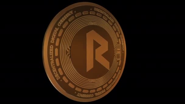 Rotating Revain Rev Cryptocurrency Coin Seamless Looping Animation Mov — Stockvideo