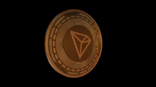 Tron Rotatif Trx Crypto Monnaie Pièce Sans Couture Animation Mov — Video