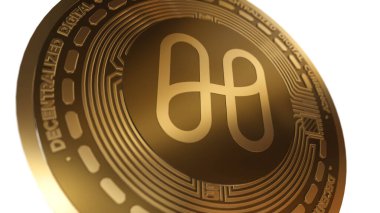 Ahenk Bir 'in Altın Kripto Para Birimi Beyaz Arkaplanda İzole Edildi