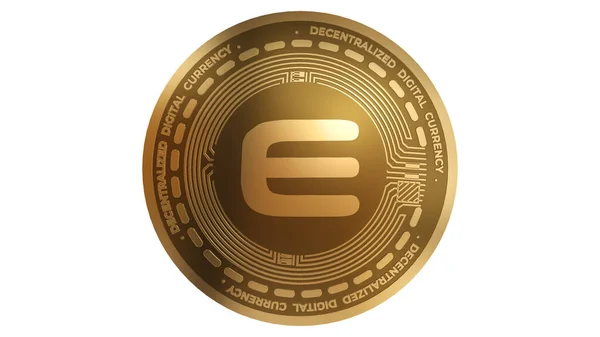 ゴールドFilecoinの3Dレンダリング白の背景に隔離された暗号通貨サインを提出 — ストック写真