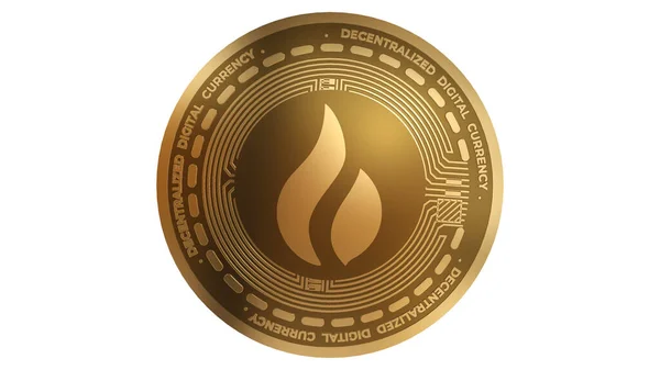 Render Gold Huobi Cryptocurrency Sign Isolated White Background — Fotografia de Stock