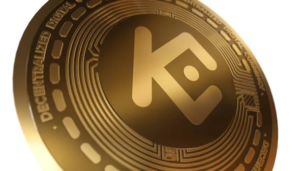 Golden Cryptocurrency Kucoin Kcs Sign Isolated White Background — Stock Photo, Image