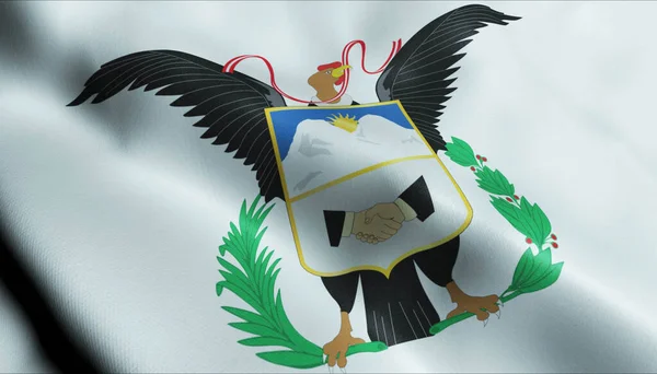 Illustration Waving Peru Province Flag Yungay — Foto de Stock